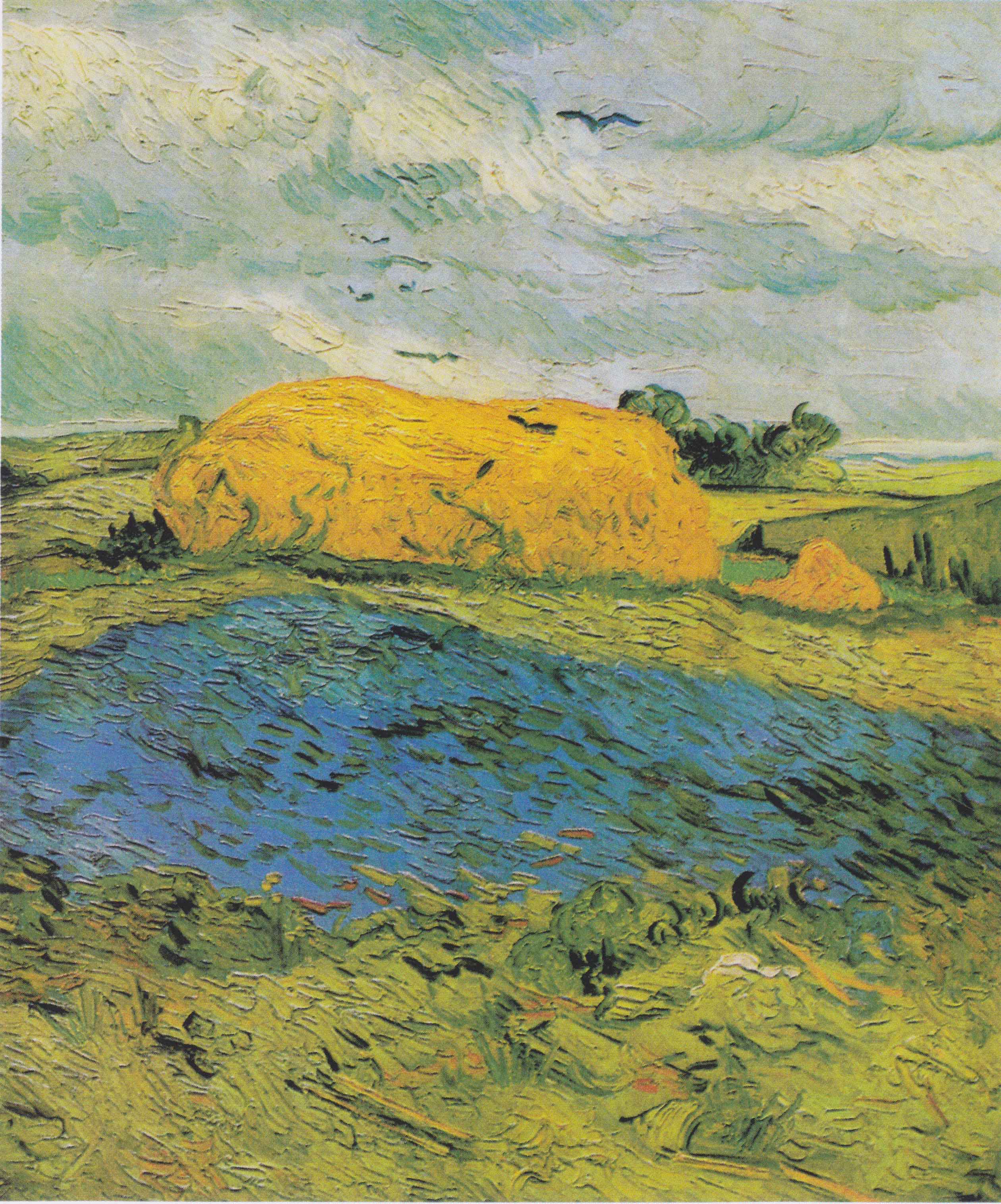 Vincent Van Gogh Heuschober an einem Regentag